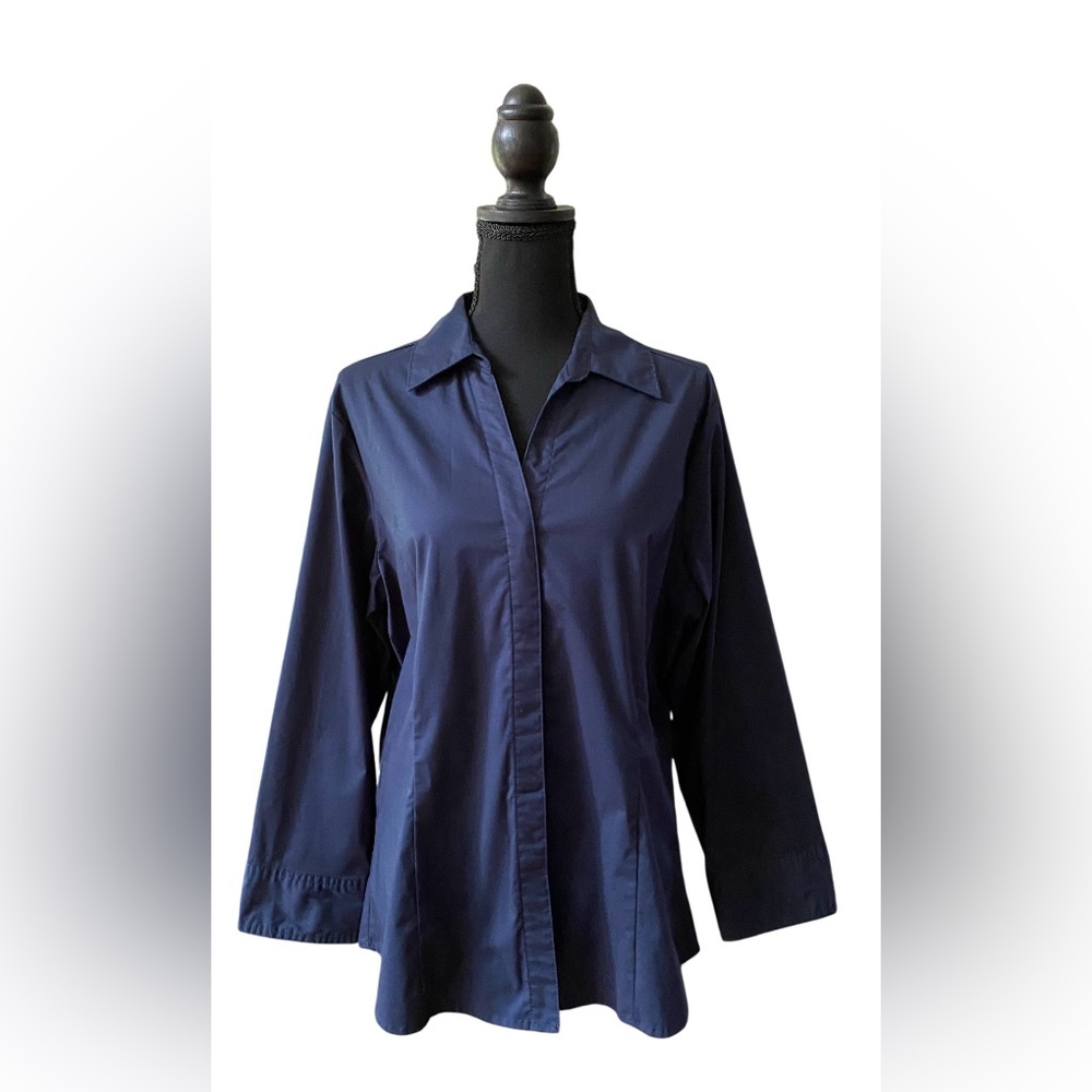Riders by Lee: Navy Blue Button Down Easy Care Business Casual Shirt